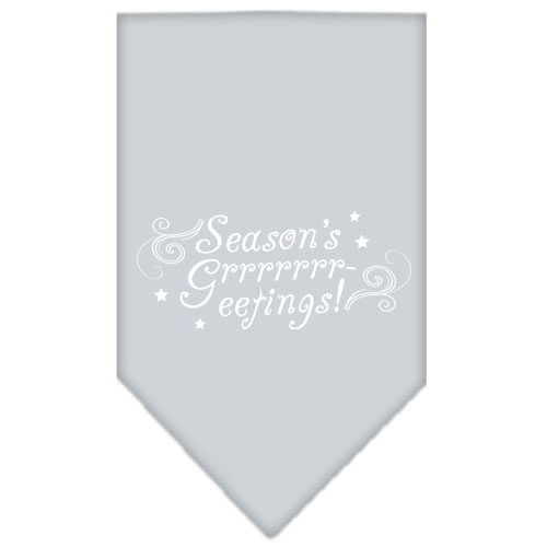 Seasons Greetings Screen Print Bandana Grey Small